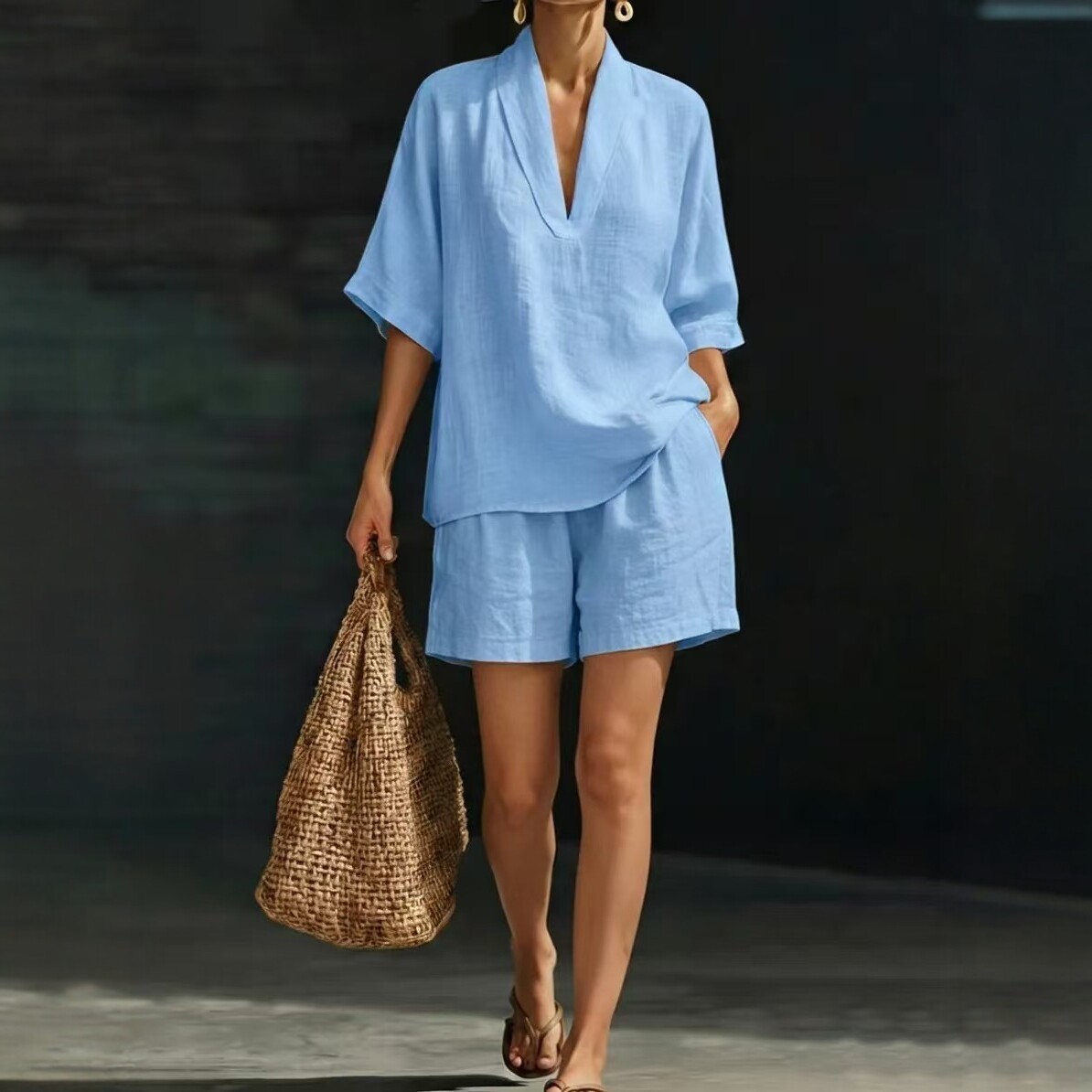 5bba7656-727d-40c0-8826-7f7e4bbd878a.jpg Summer Casual Loose Two-piece Set Fashionable Beach Wear - Image 1